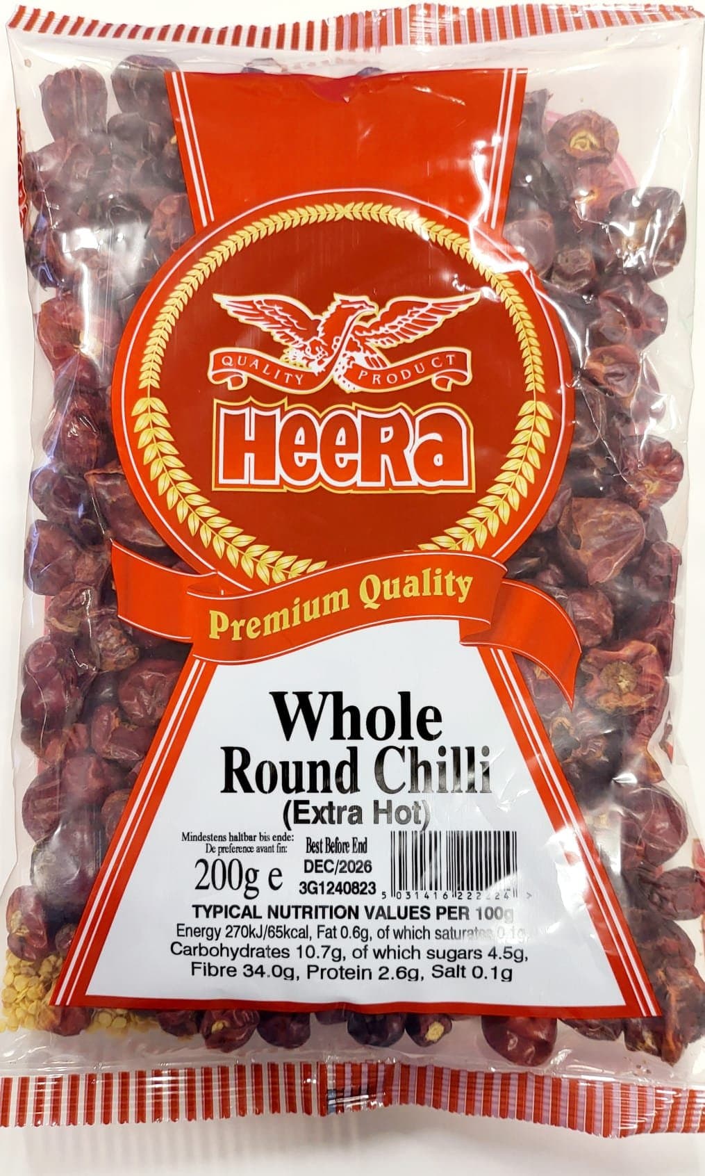Heera Round Chillies Whole - 200 g