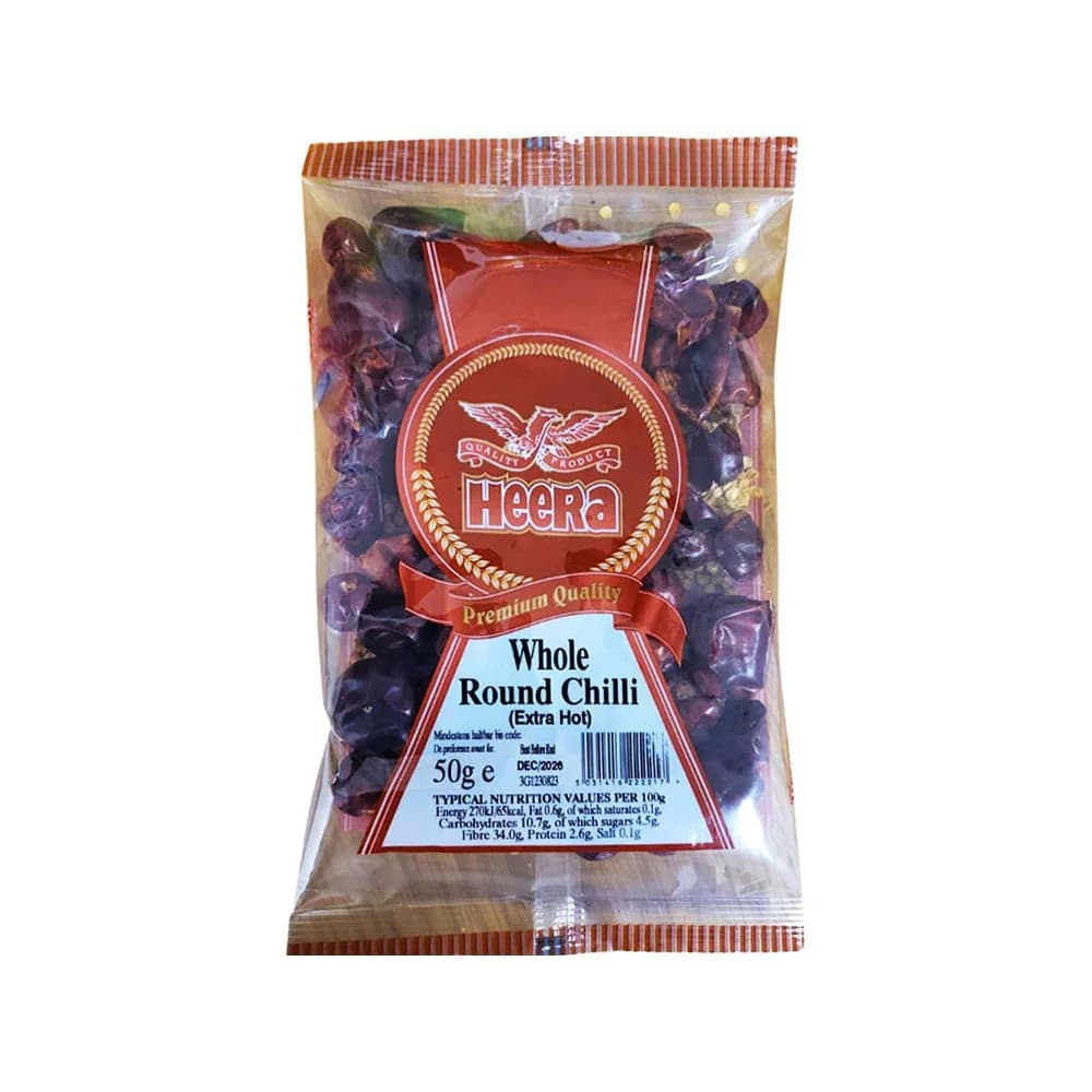 Heera Round Chillies Whole - 50 g